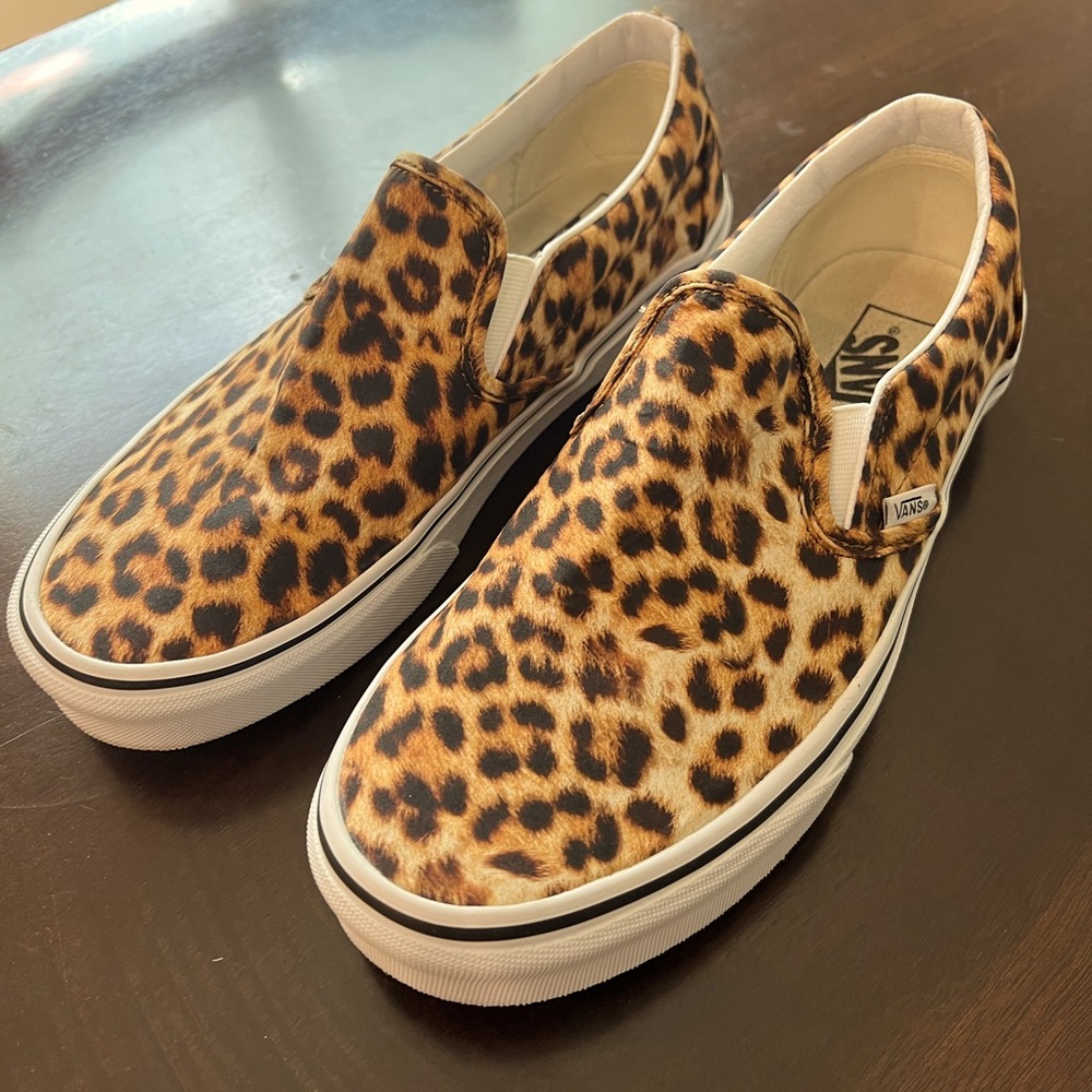 Leopard cheetah print Van slip on shoes